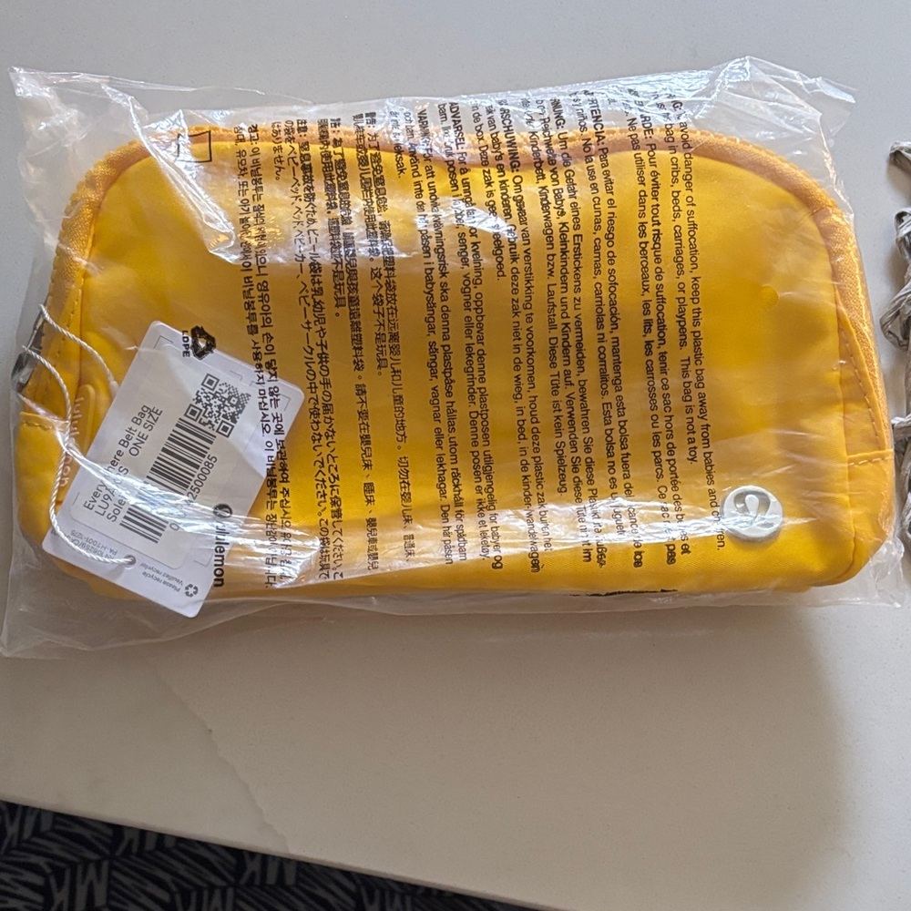 Yellow lululemon belt bag 1L